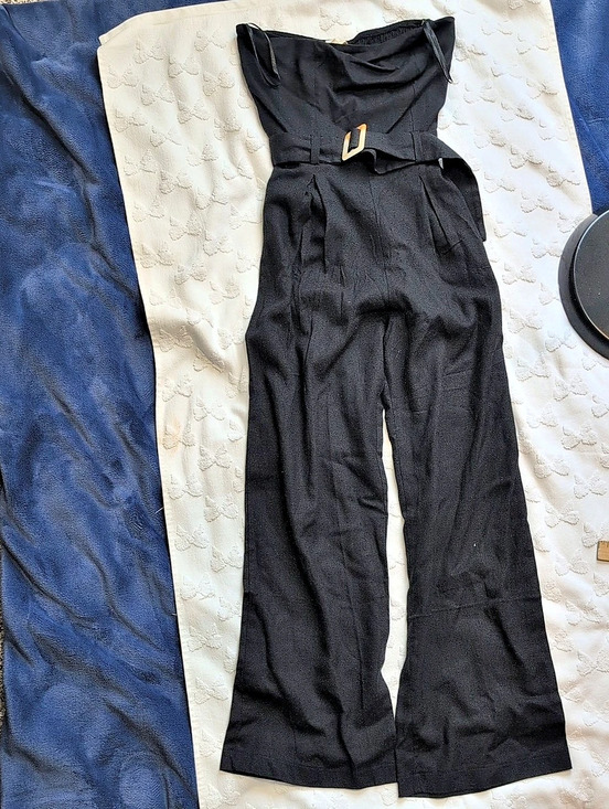 Monteau Los Angeles Pants - Monteau Los Angeles Black Wide Leg Jumpsuit Size Small Like New